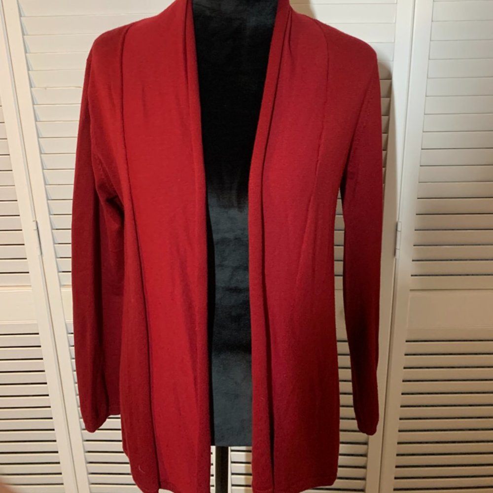 Zara Knit Crimson Roll Front Cardigan
